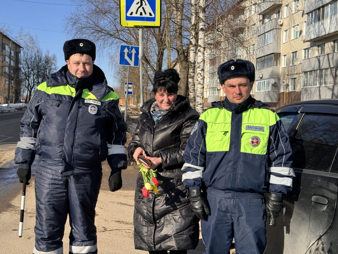 шаховская, букет для автоледи, госавтоинспекторы,