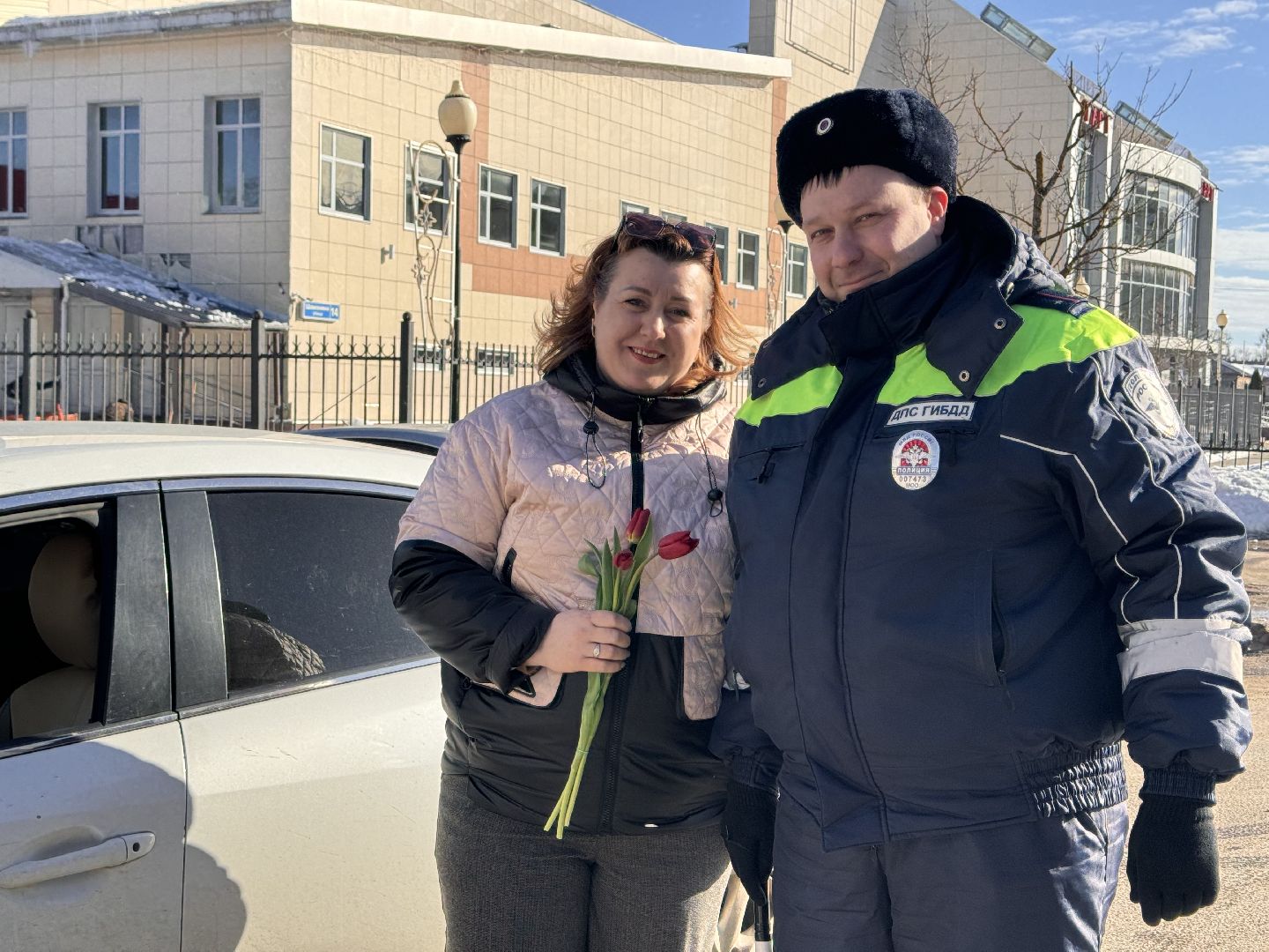 шаховская, букет для автоледи, госавтоинспекторы,