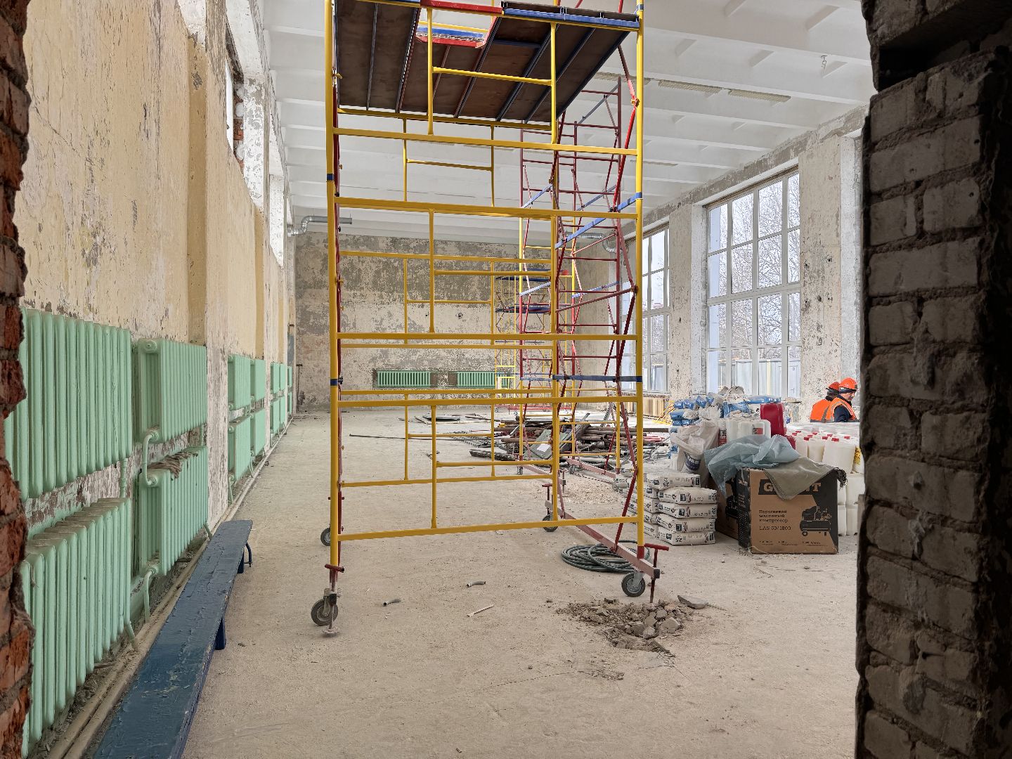 шаховская, строителтство, школа, ремонт,