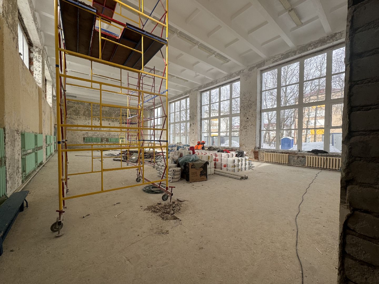 шаховская, строителтство, школа, ремонт,