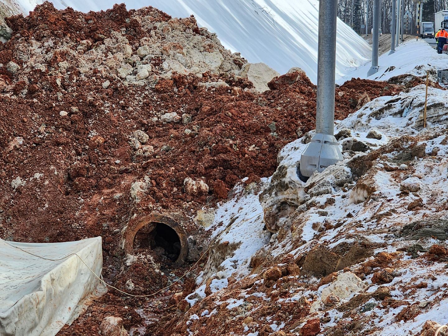 серпухов, строительство дорог, трасса А108, светофоры, габионы,