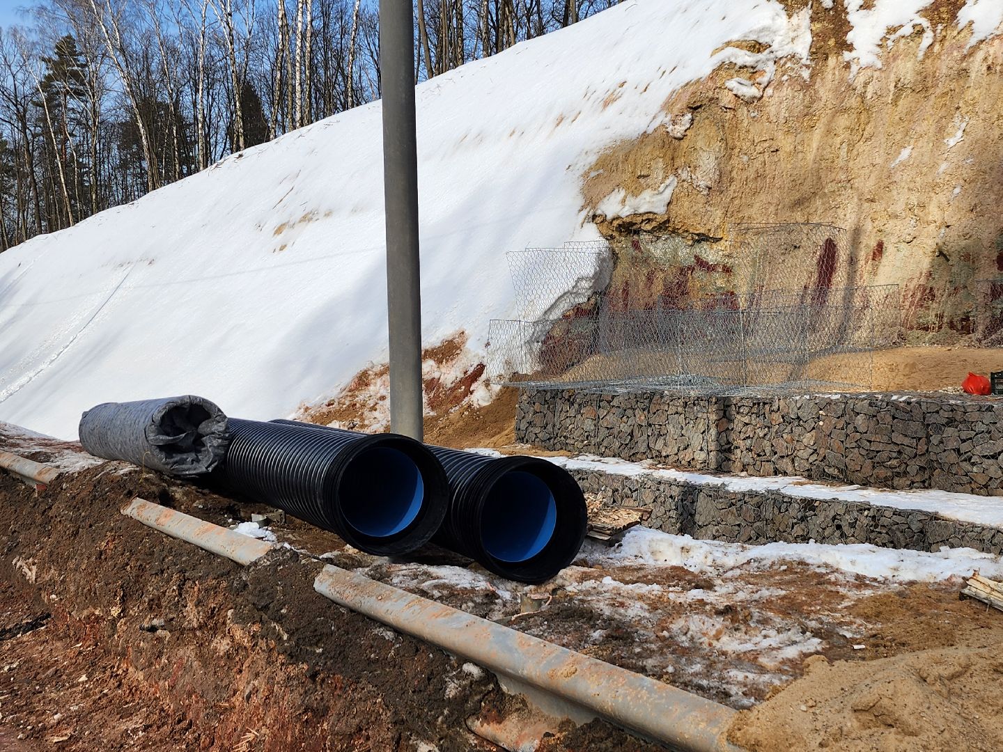 серпухов, строительство дорог, трасса А108, светофоры, габионы,