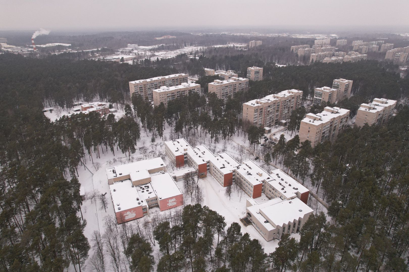 видео с коптера, протвино, лесничество, дети, школа,