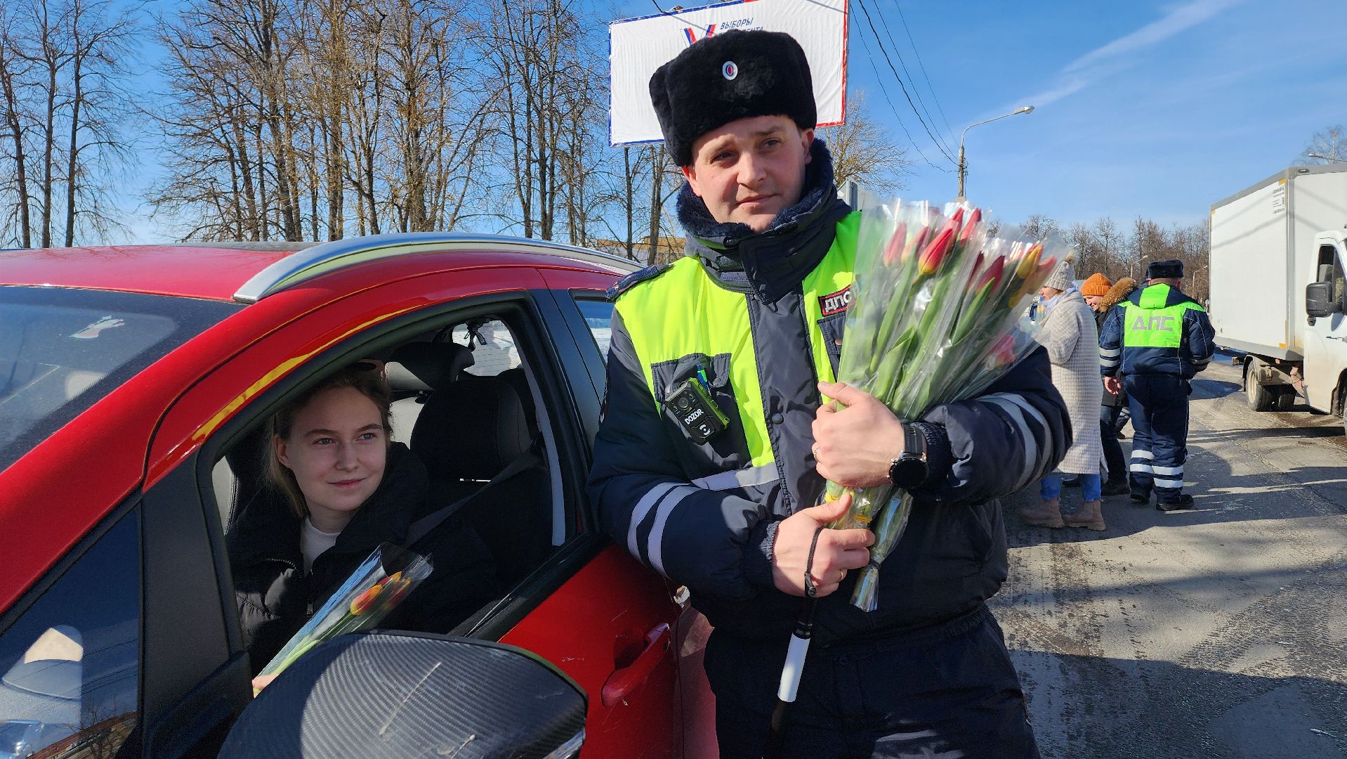 Егорьевск, госавтоинспекция, госавтоинспекторы, Подмосковье, Московская область, 8 марта,