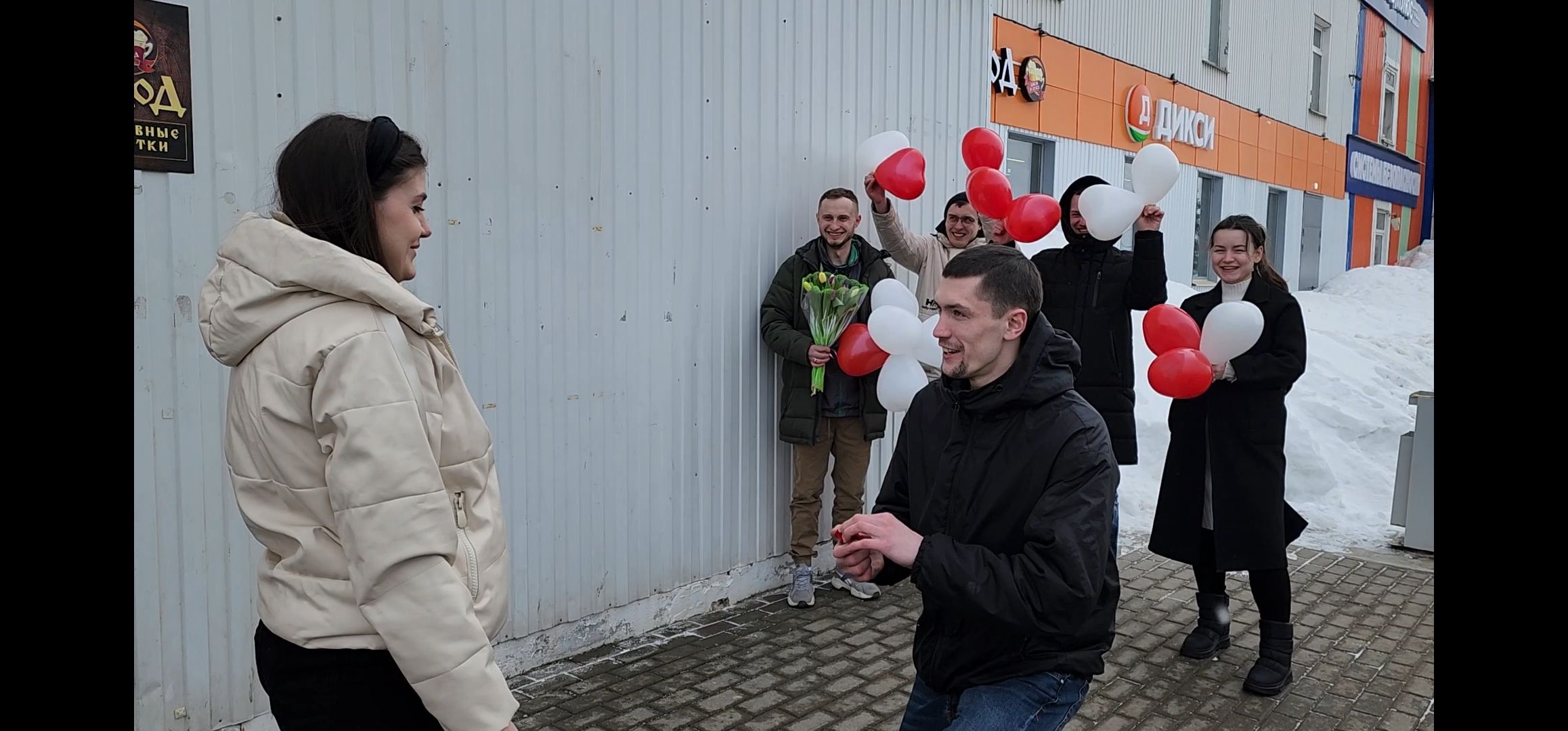 кашира, 8 марта, предложение руки и сердца, сюрприз, молодая семья, свадьба,