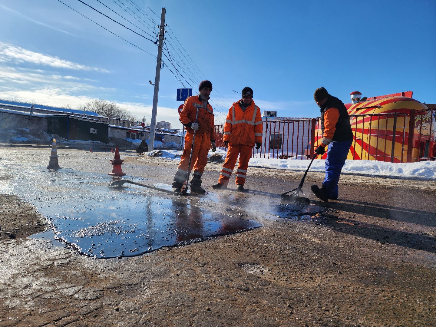 ямочный ремонт, Жидкий асфальт, Подольск, Дороги,
