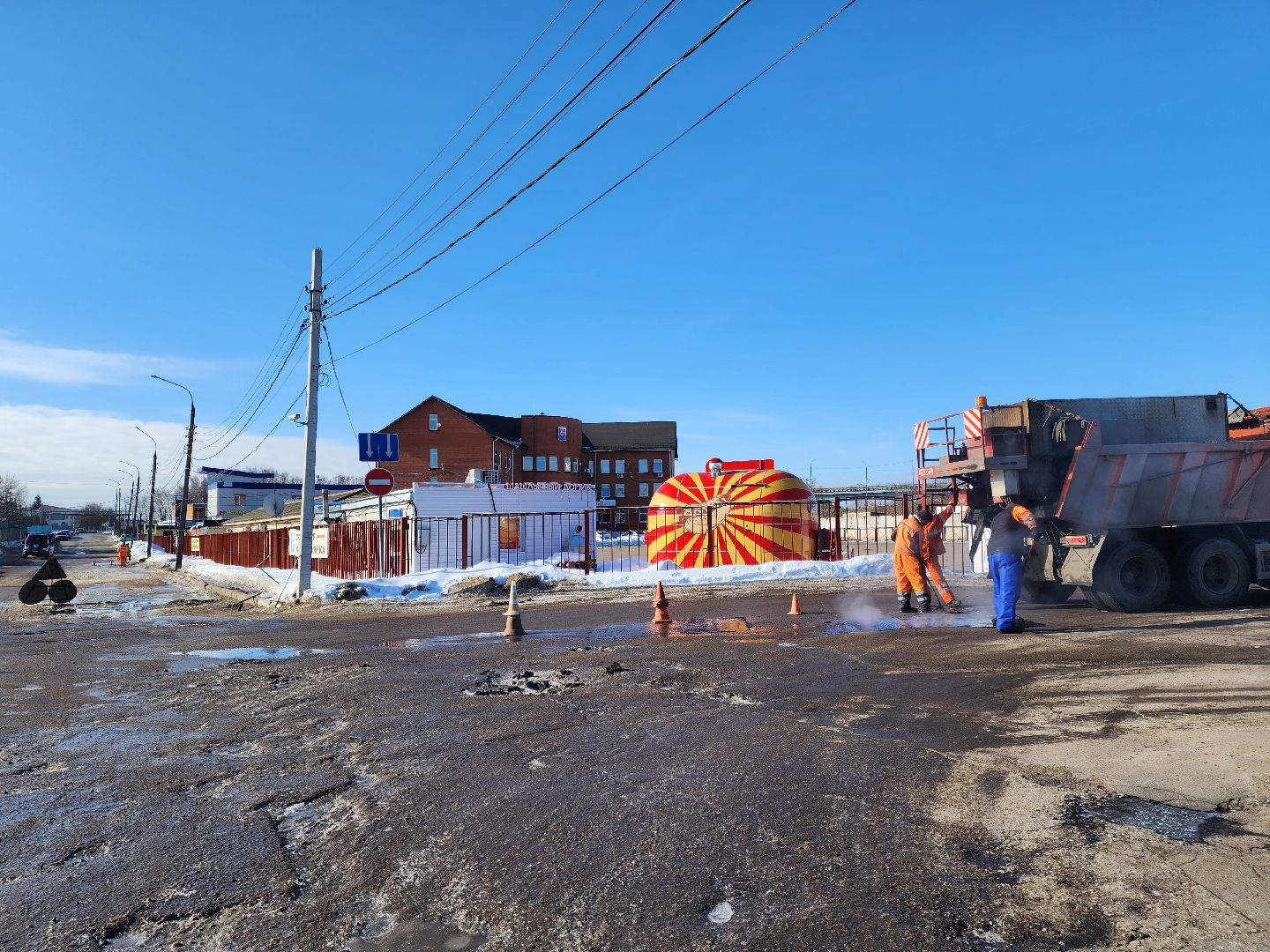 ямочный ремонт, Жидкий асфальт, Подольск, Дороги,