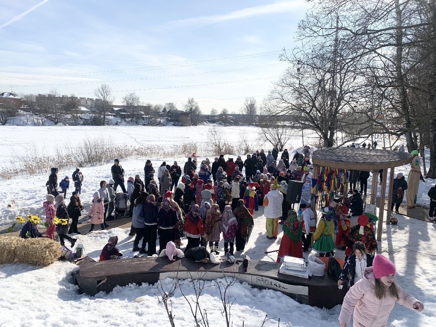Балашиха, Подмосковье, масленица, сжигание чучела Масленицы,