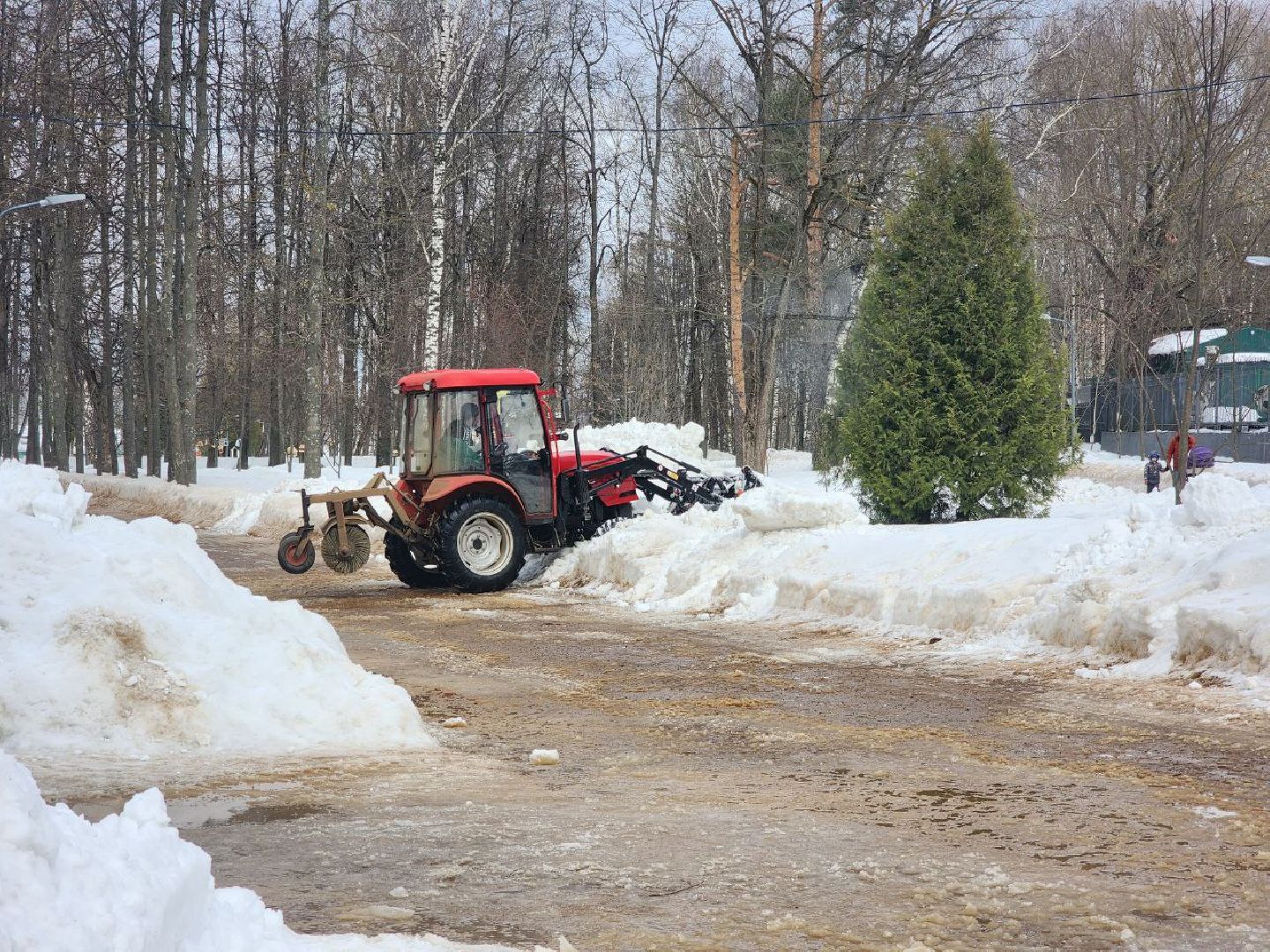 солнечногорск, уборка, снег и наледь, городской парк, расчистка снега,