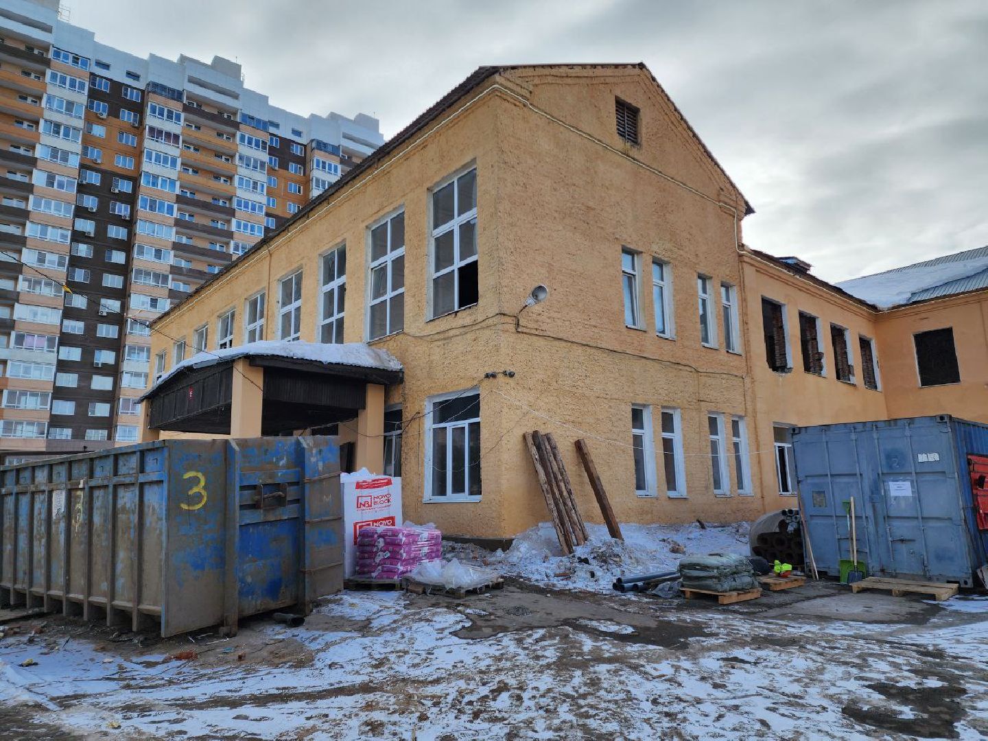 Школа, капитальный ремонт, монтажные работы, Рабочие, Образование,