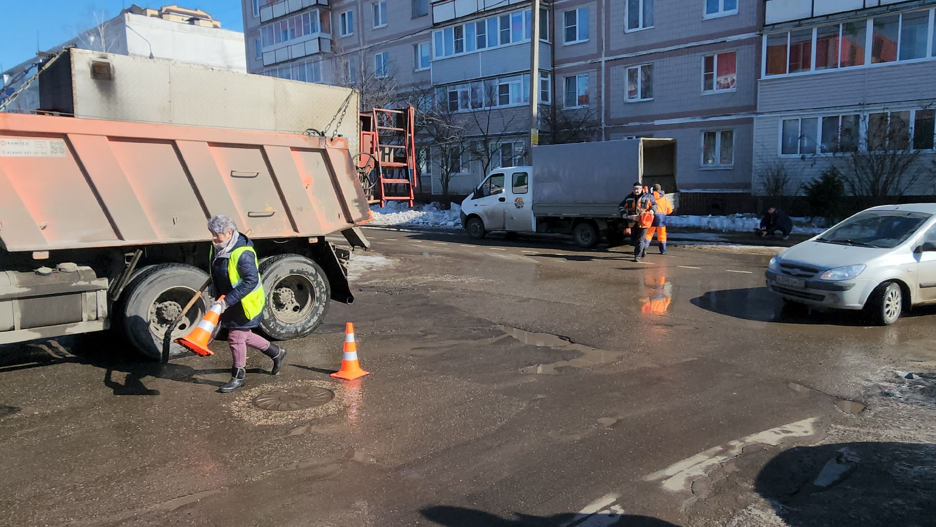 серпухов, ямочный ремонт, добродел, комбинат благоустройства, дорожные работы,