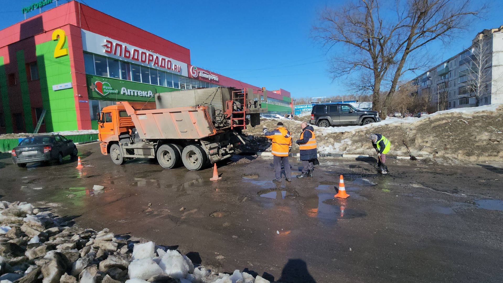серпухов, ямочный ремонт, добродел, комбинат благоустройства, дорожные работы,