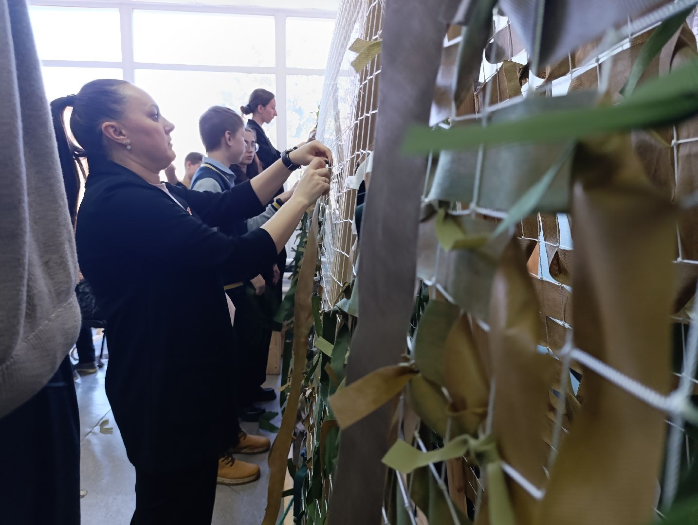 Бронницы, Неделя добрых дел, Маскировочные сети, Золотые руки ангела, Школьники, школа 2 бронницы,