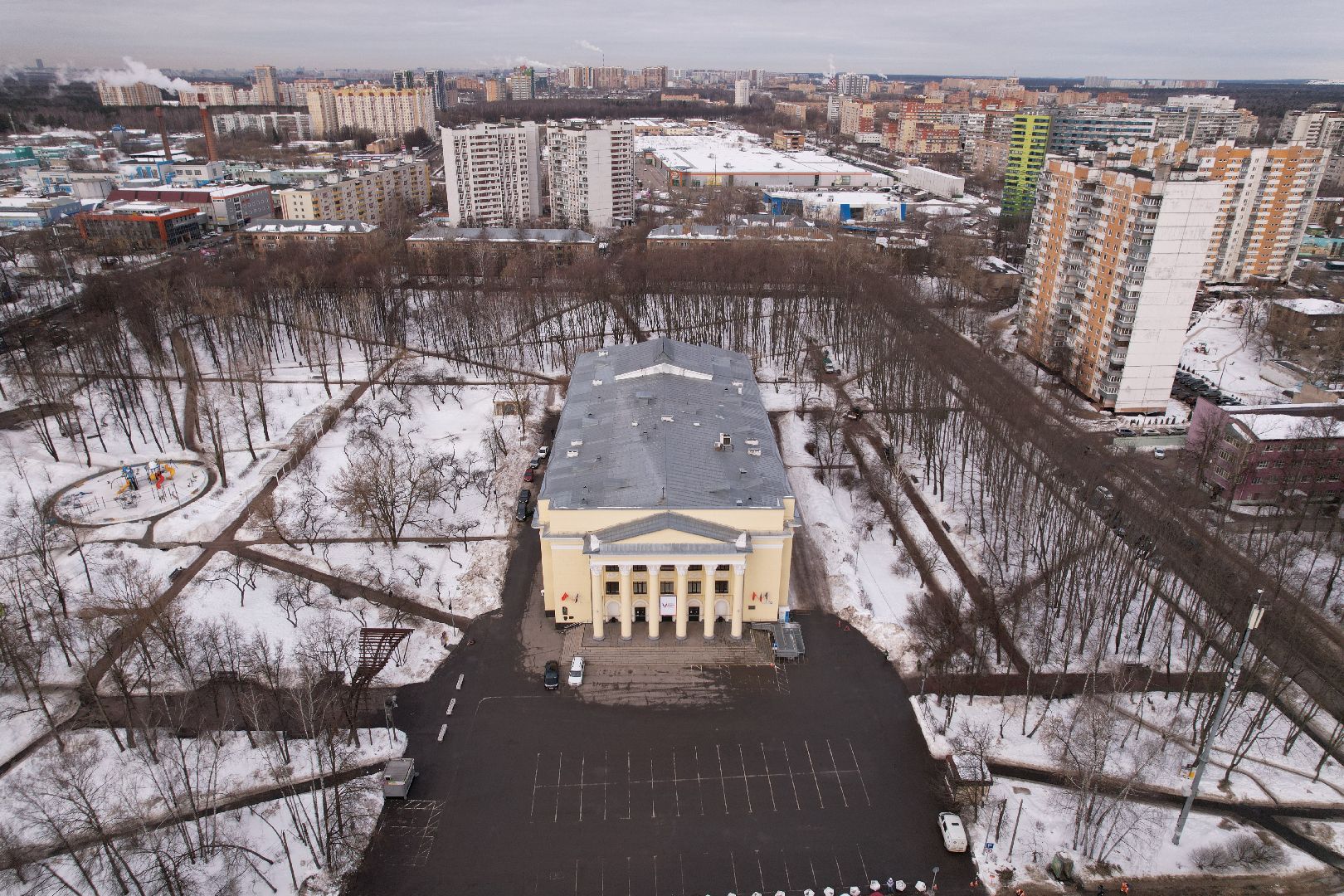 видео с коптера, выборы, королев,