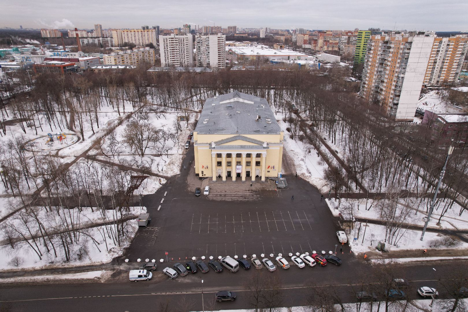 видео с коптера, выборы, королев,