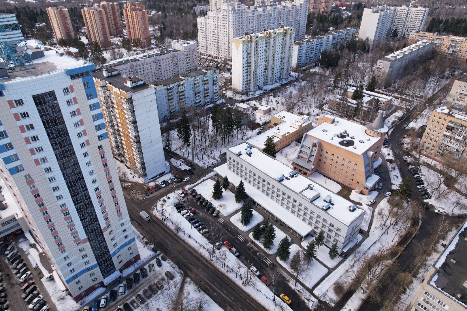 видео с коптера, поликлиника, королев,