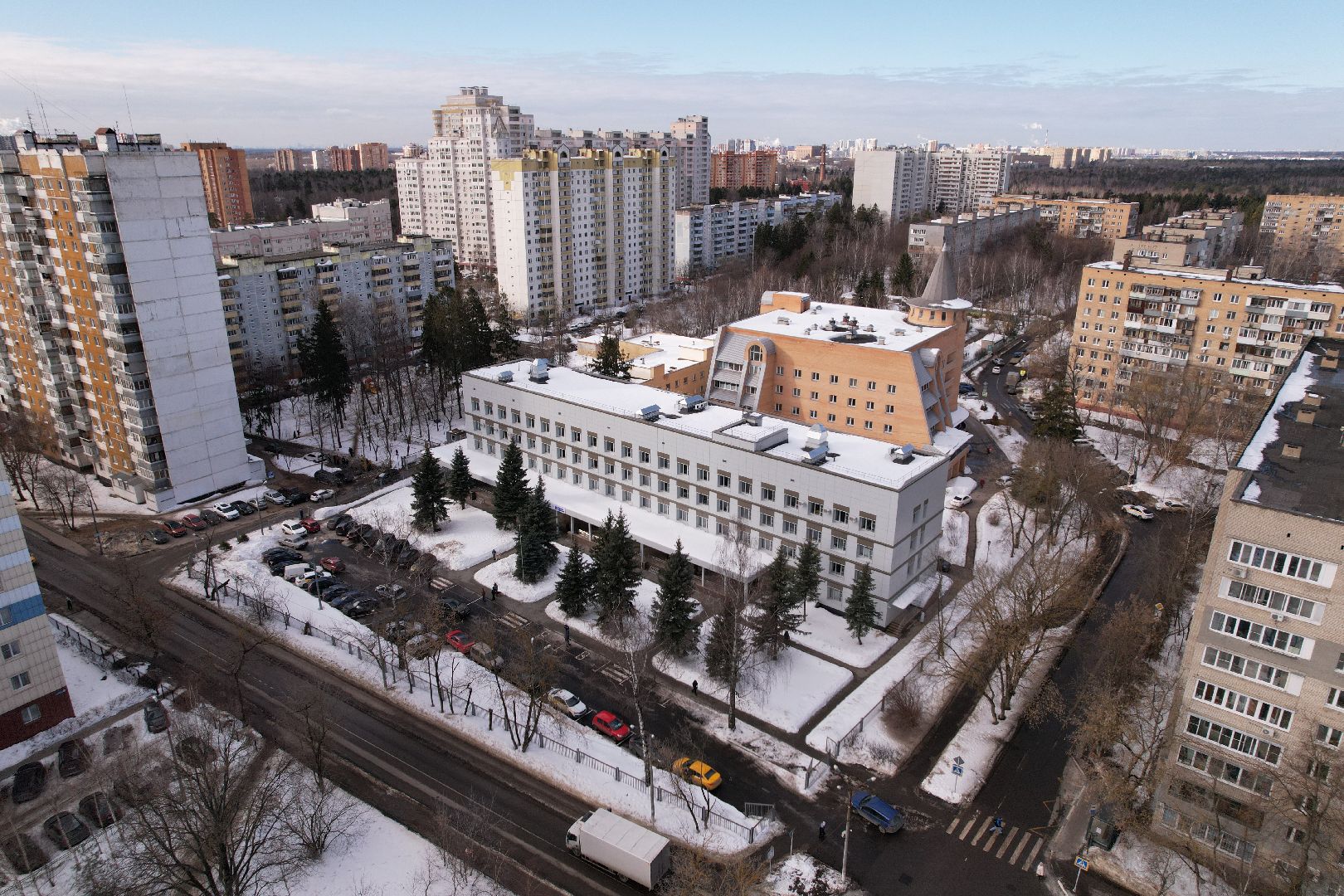 видео с коптера, поликлиника, королев,