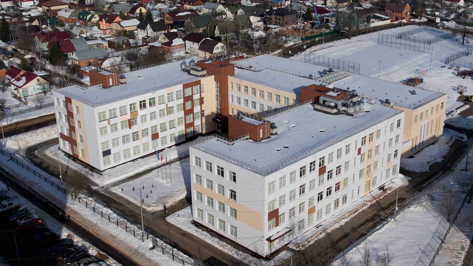 видео с коптера, школа, подольск,