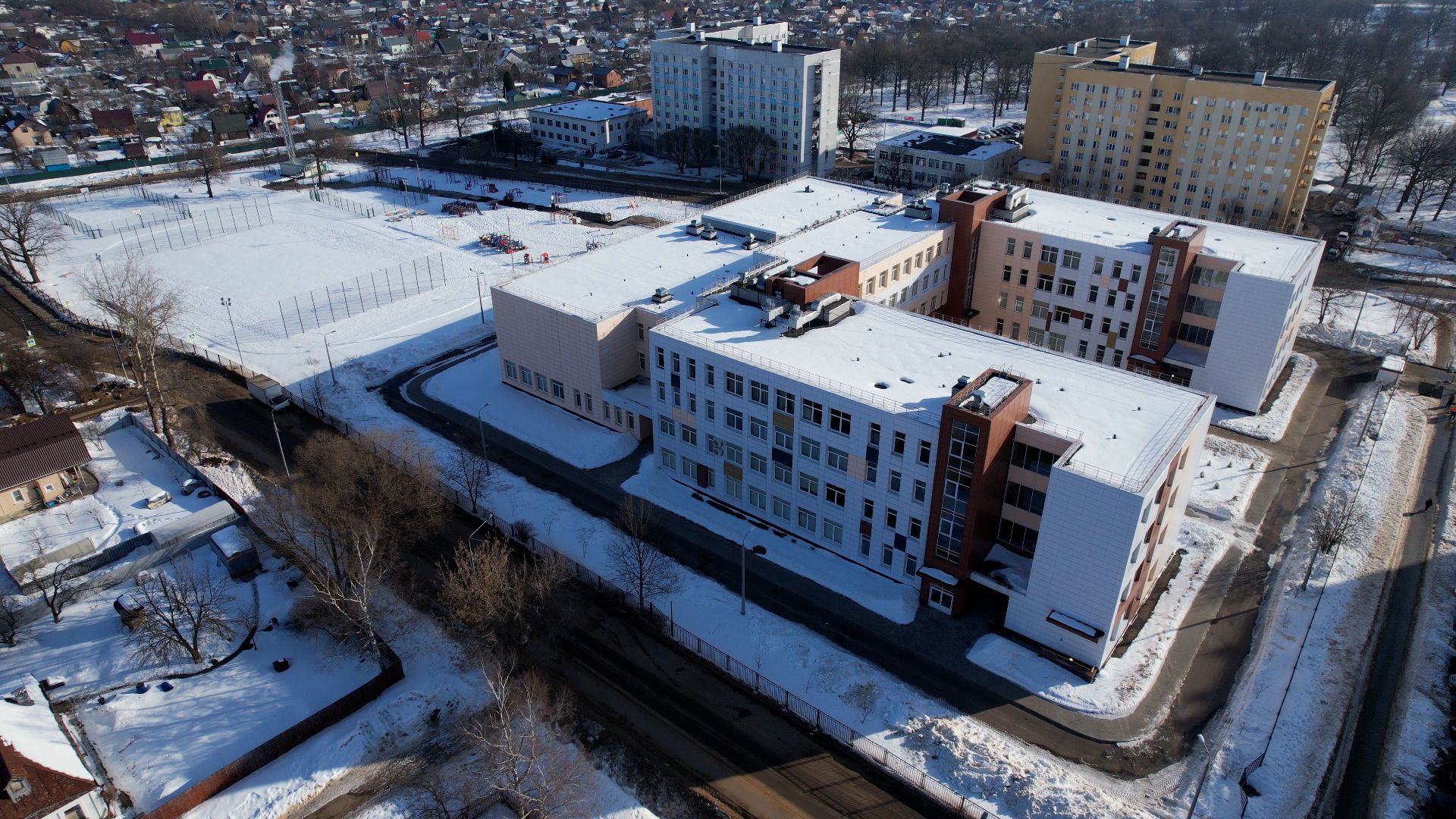 видео с коптера, школа, подольск,