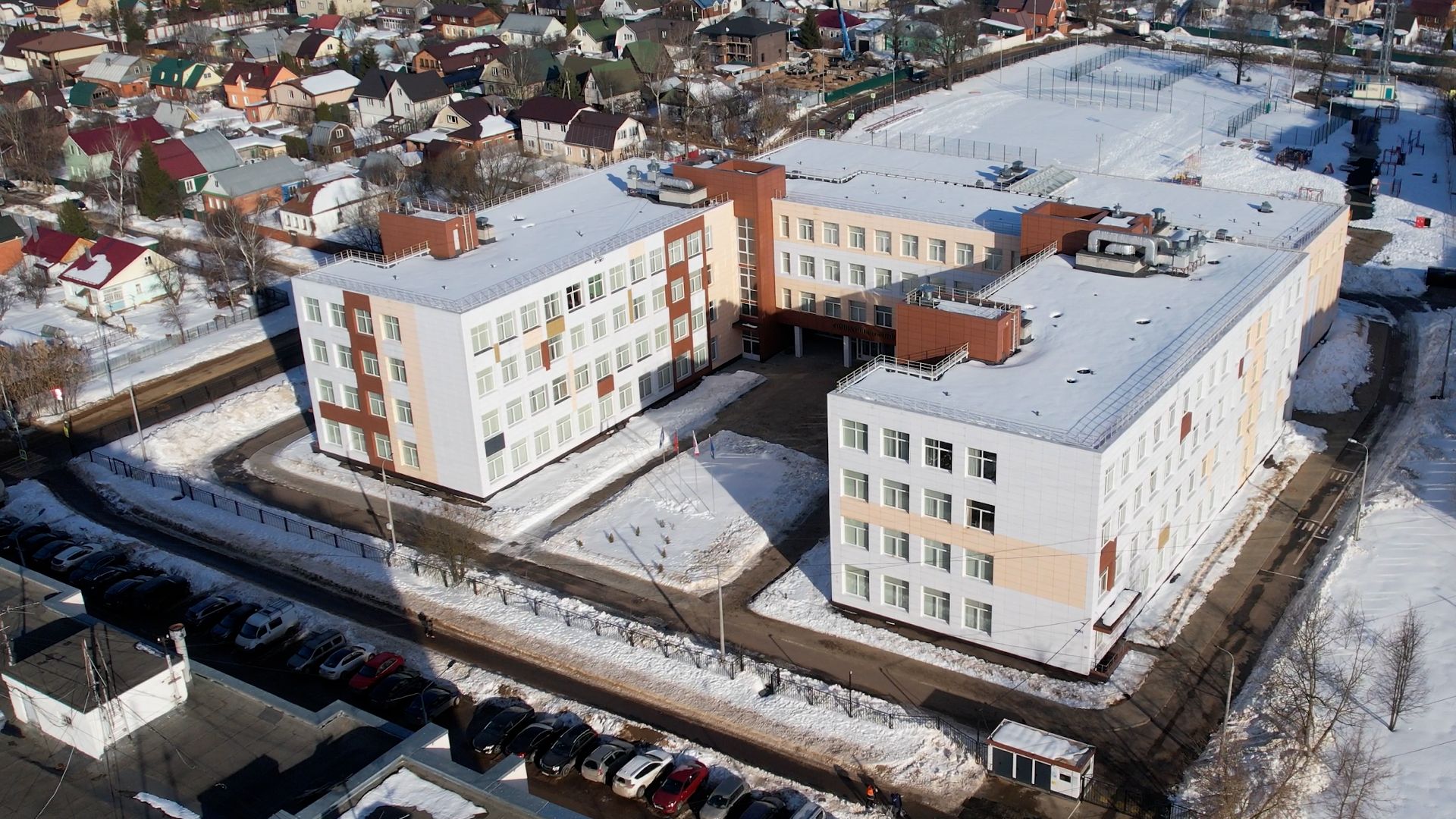 видео с коптера, школа, подольск,