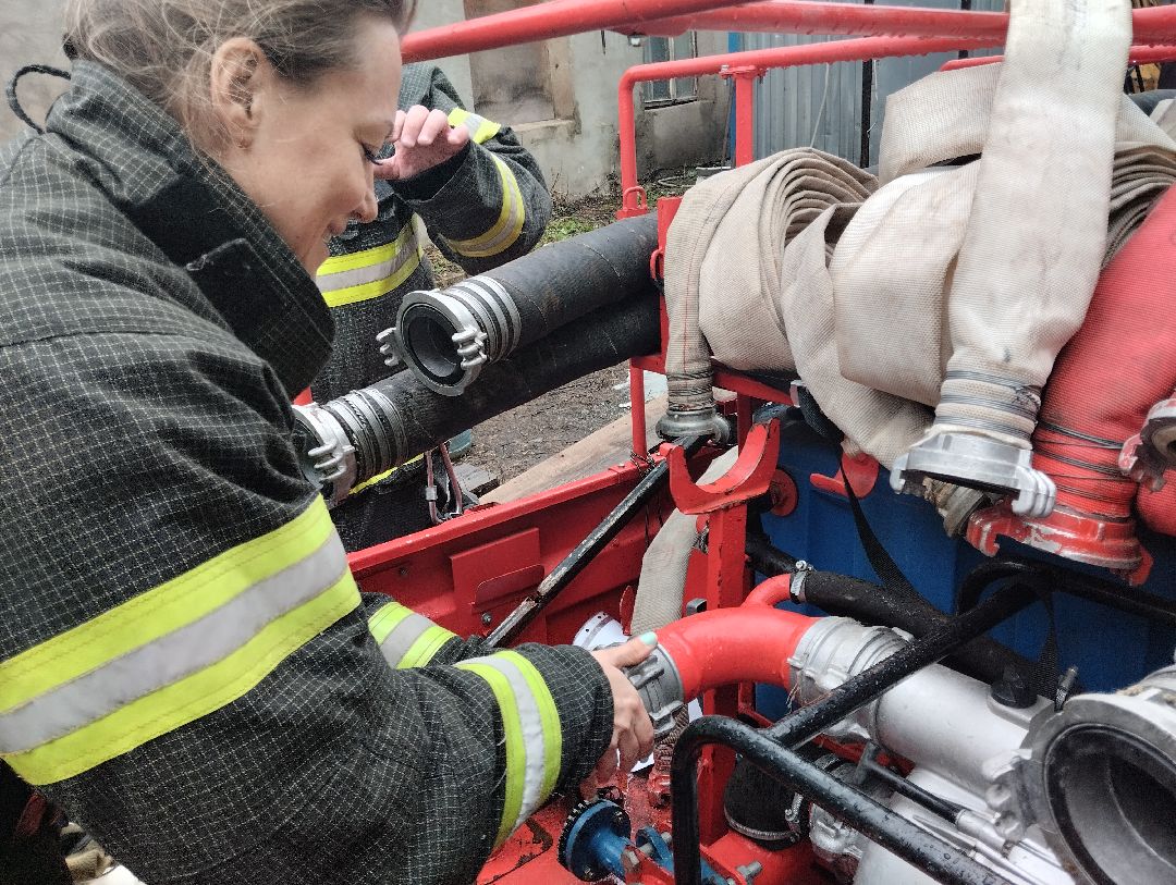 пожарные, учения