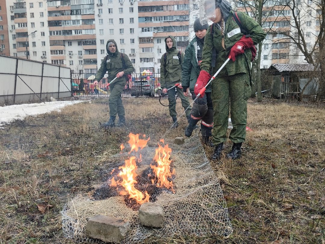 пожарные, учения