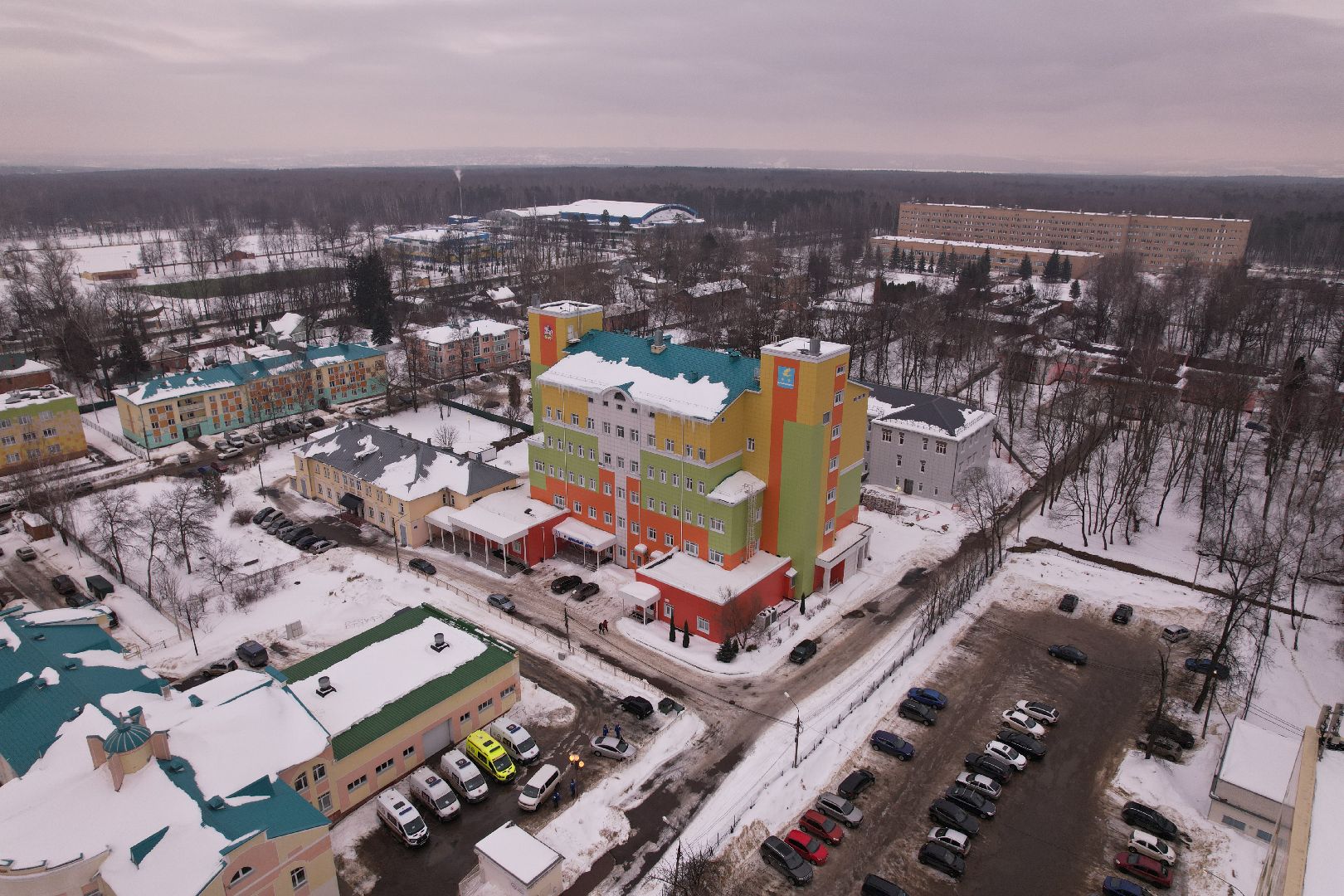 видео с коптера, больница, роддом, дети, ступино,