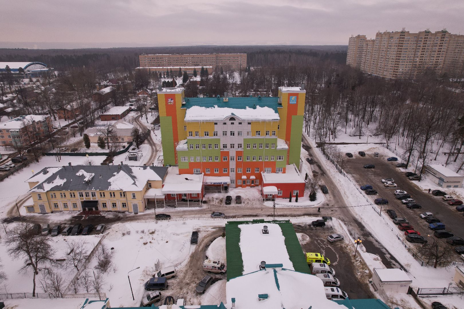 видео с коптера, больница, роддом, дети, ступино,