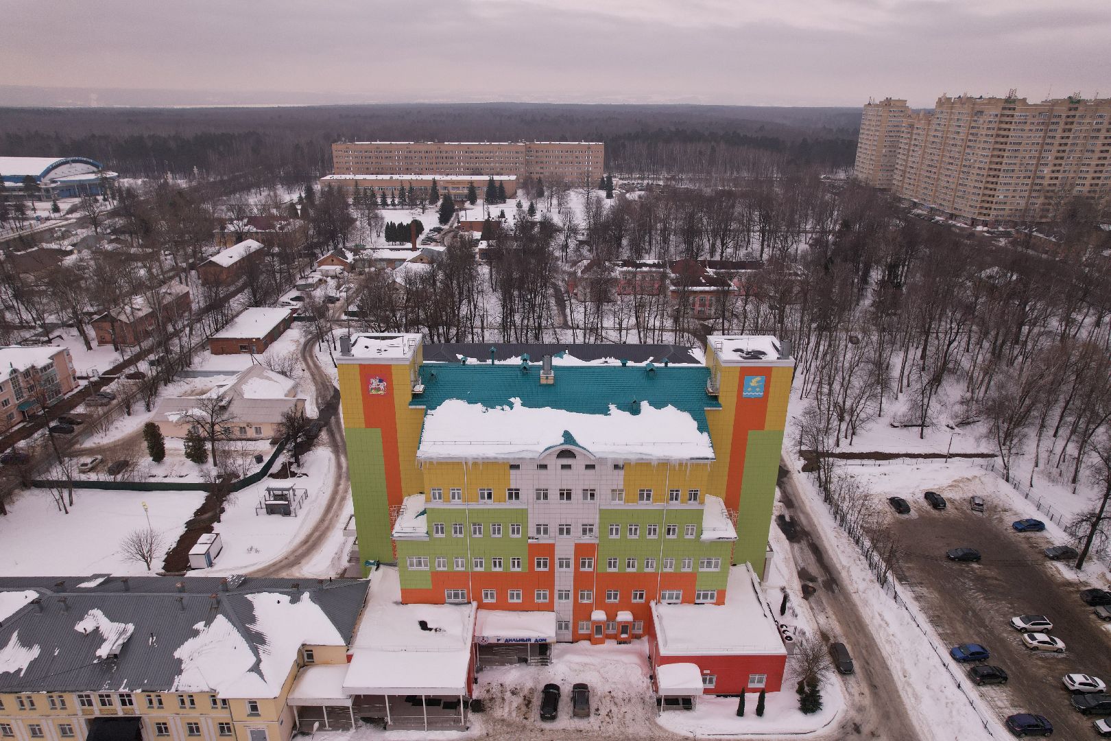 видео с коптера, больница, роддом, дети, ступино,