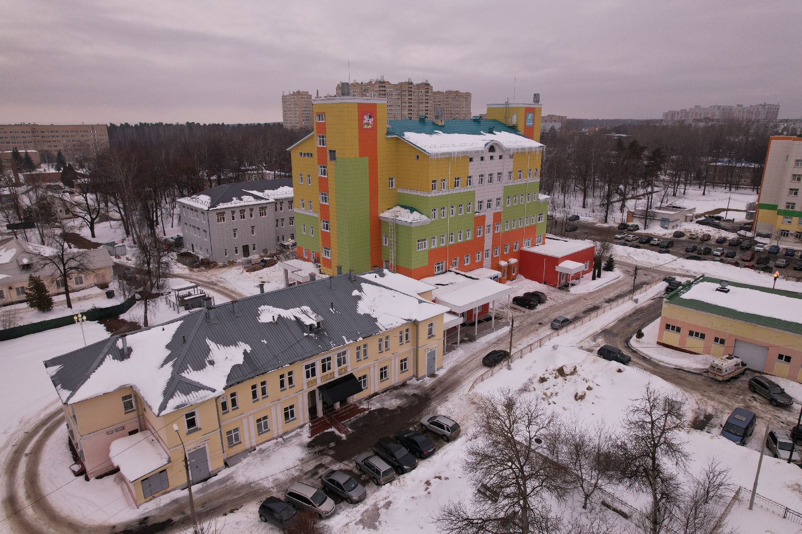 видео с коптера, больница, роддом, дети, ступино,