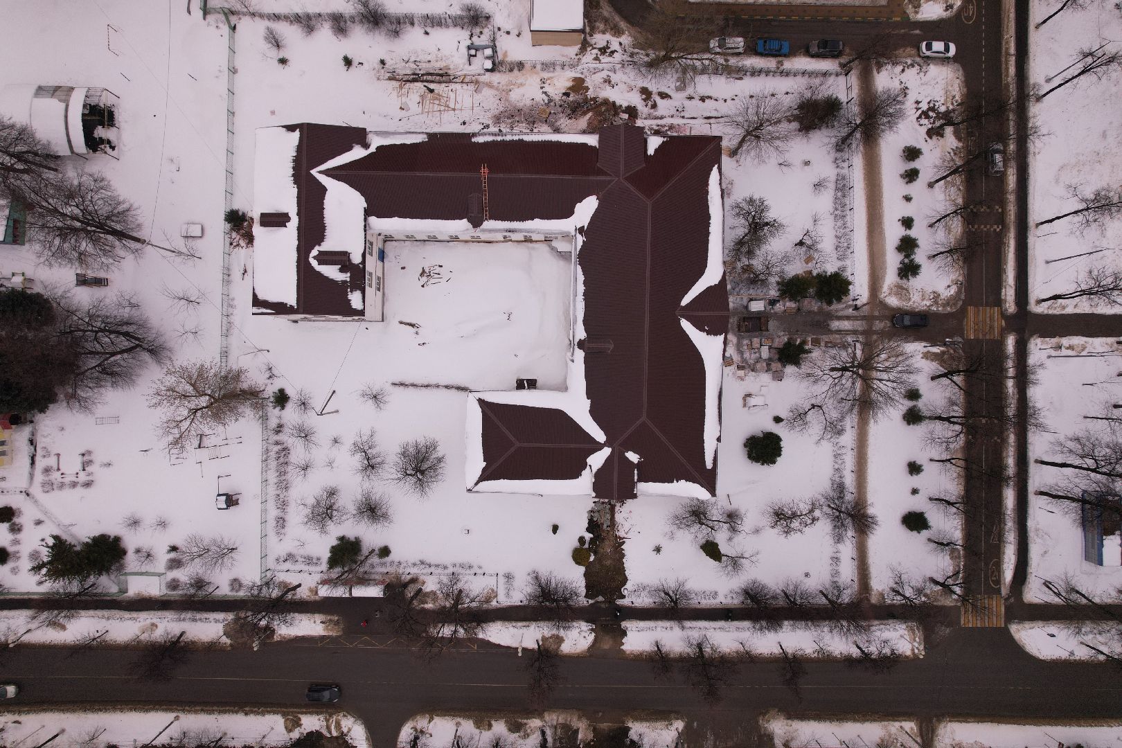 видео с коптера, ступино, ремонт, школа,