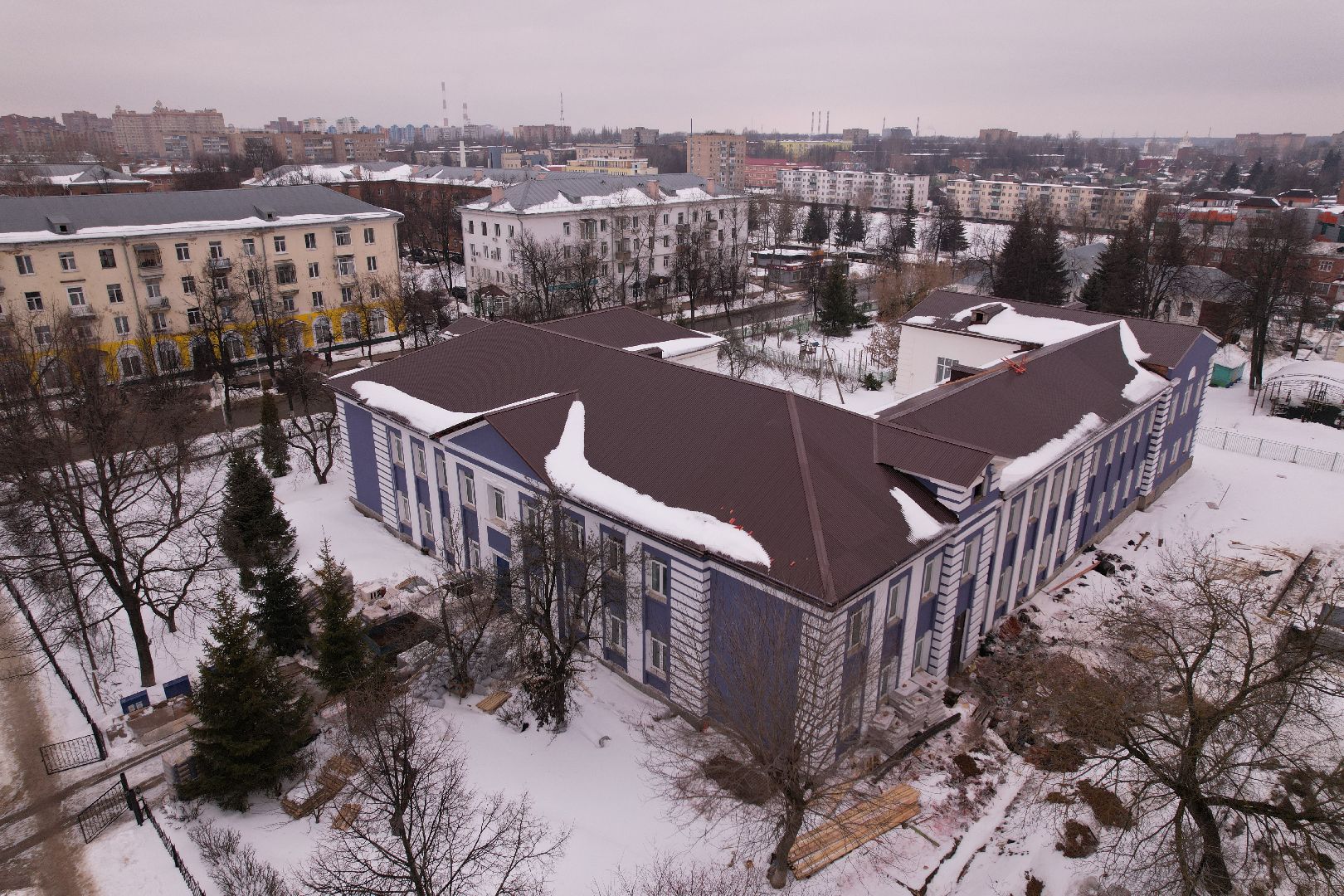 видео с коптера, ступино, ремонт, школа,