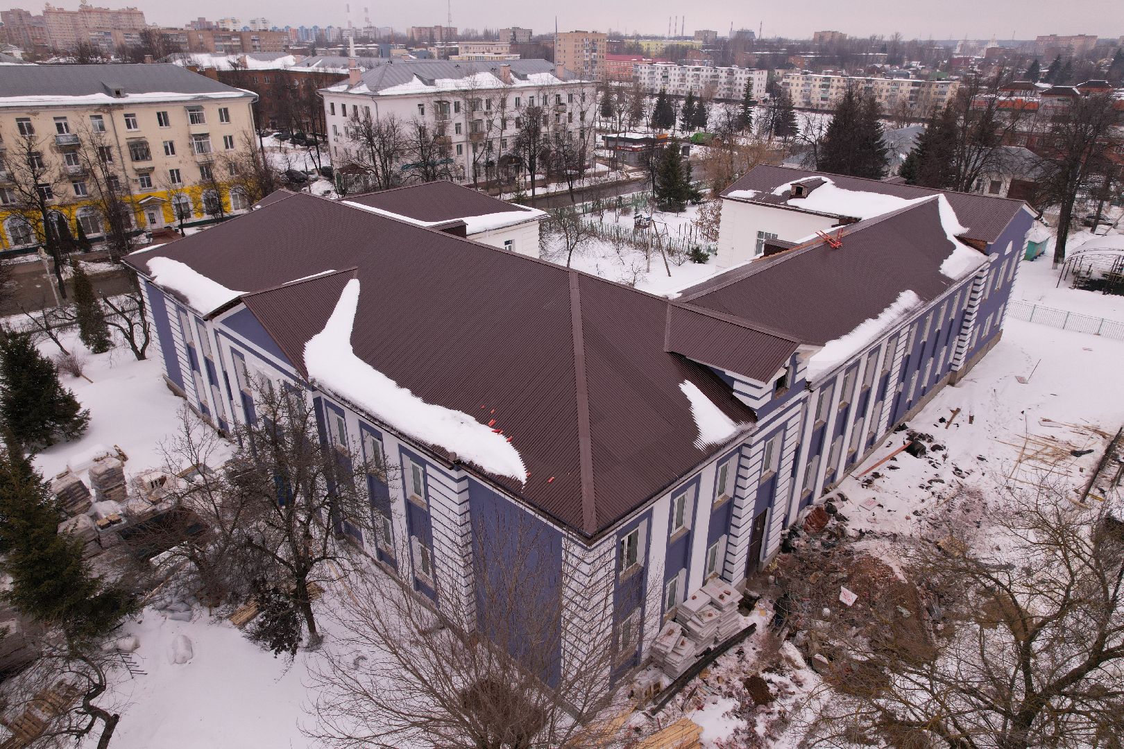 видео с коптера, ступино, ремонт, школа,