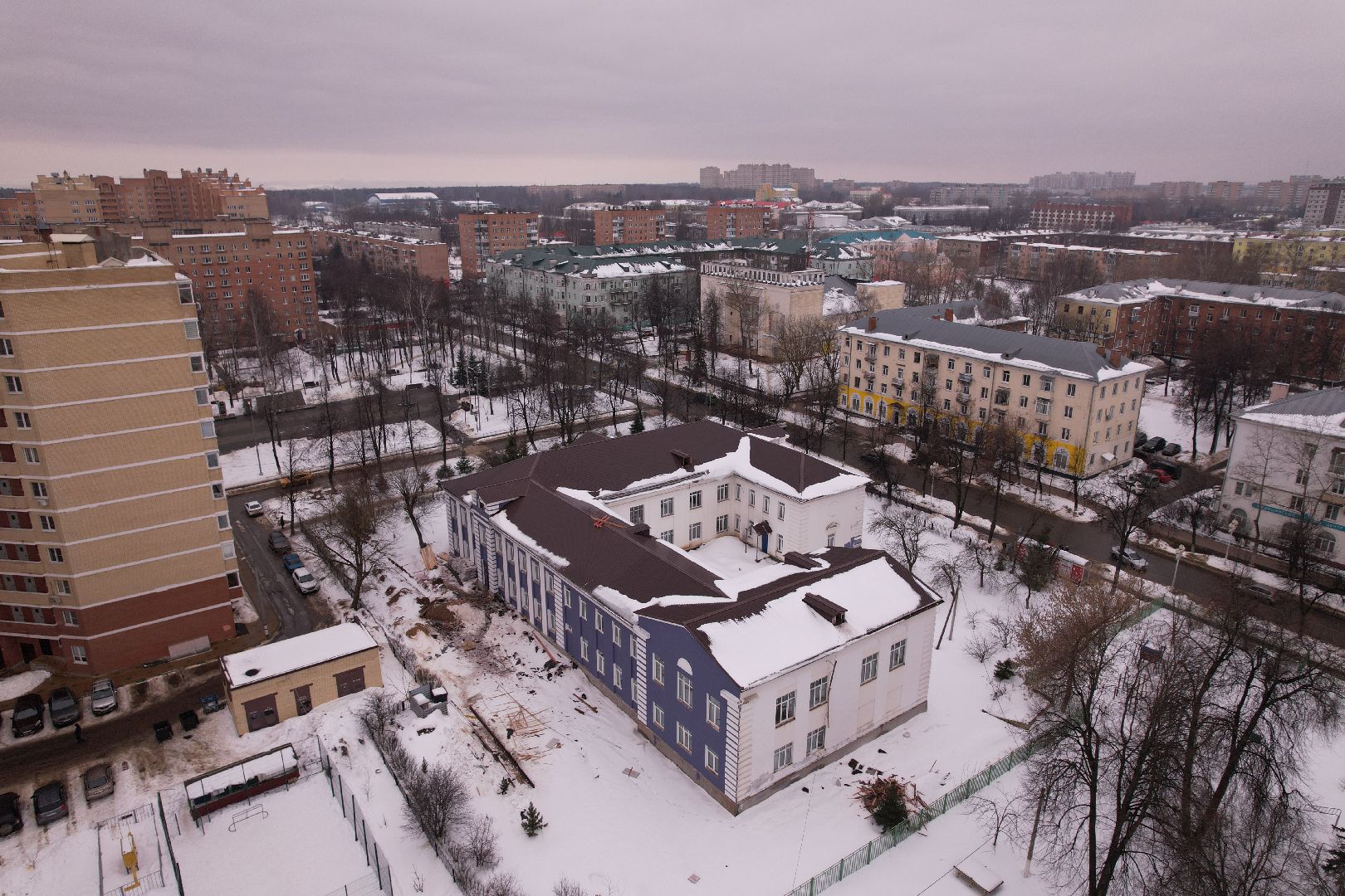 видео с коптера, ступино, ремонт, школа,