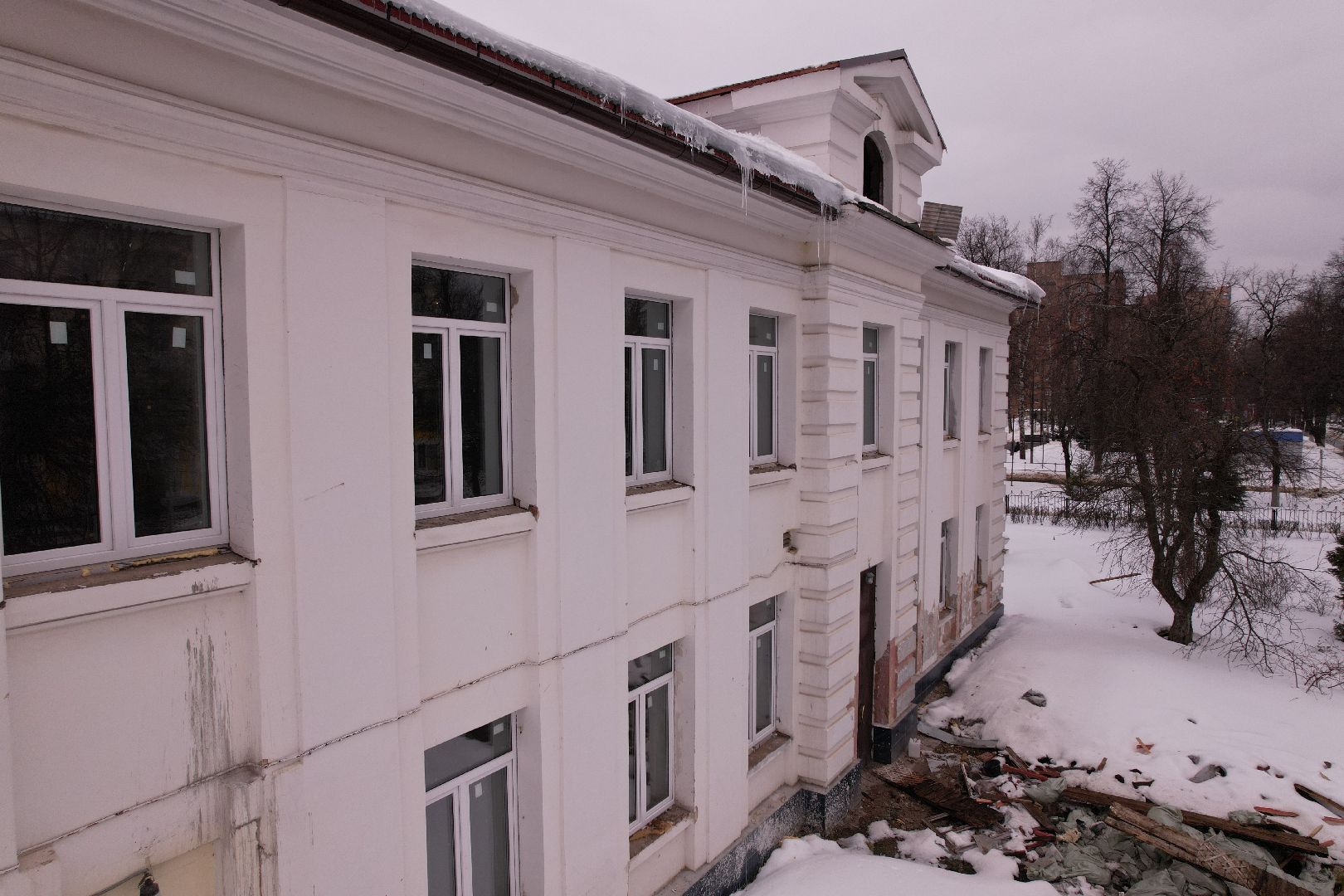 видео с коптера, ступино, ремонт, школа,