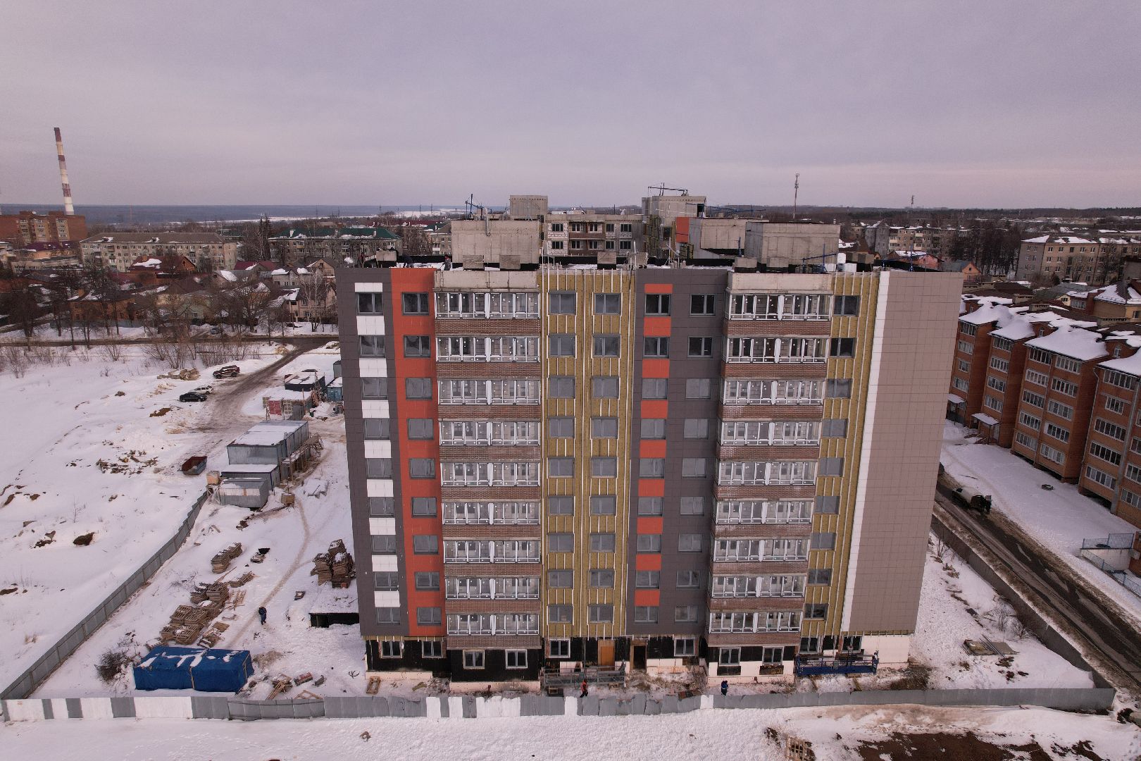 видео с коптера, кашира, строительство,