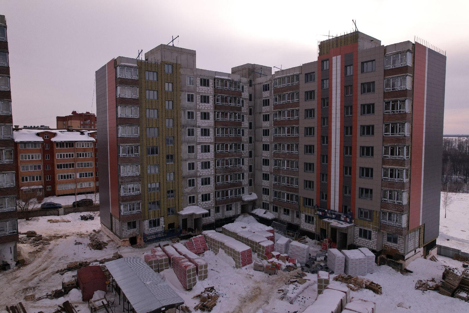 видео с коптера, кашира, строительство,