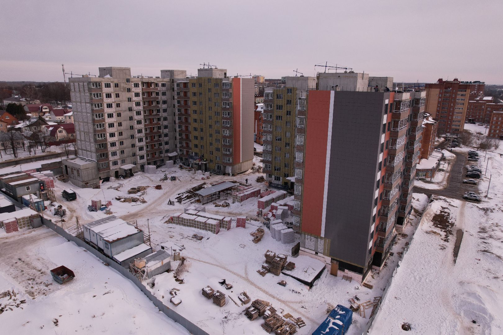 видео с коптера, кашира, строительство,