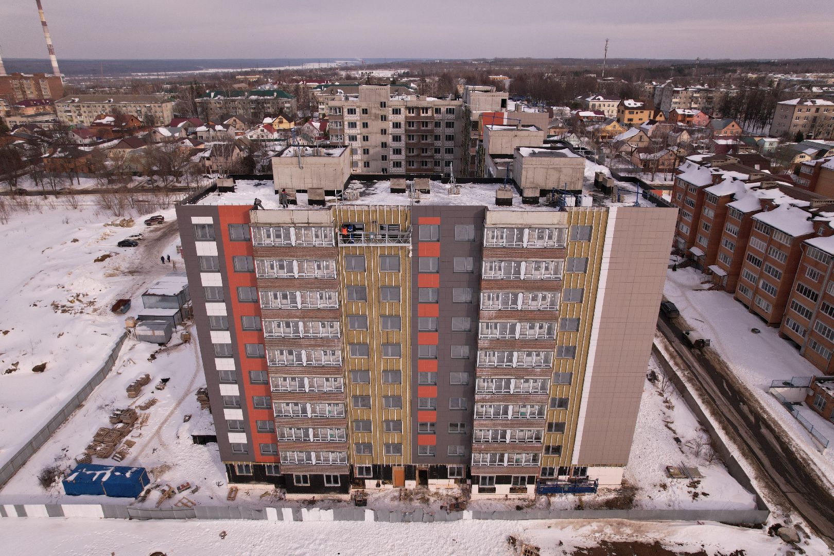 видео с коптера, кашира, строительство,