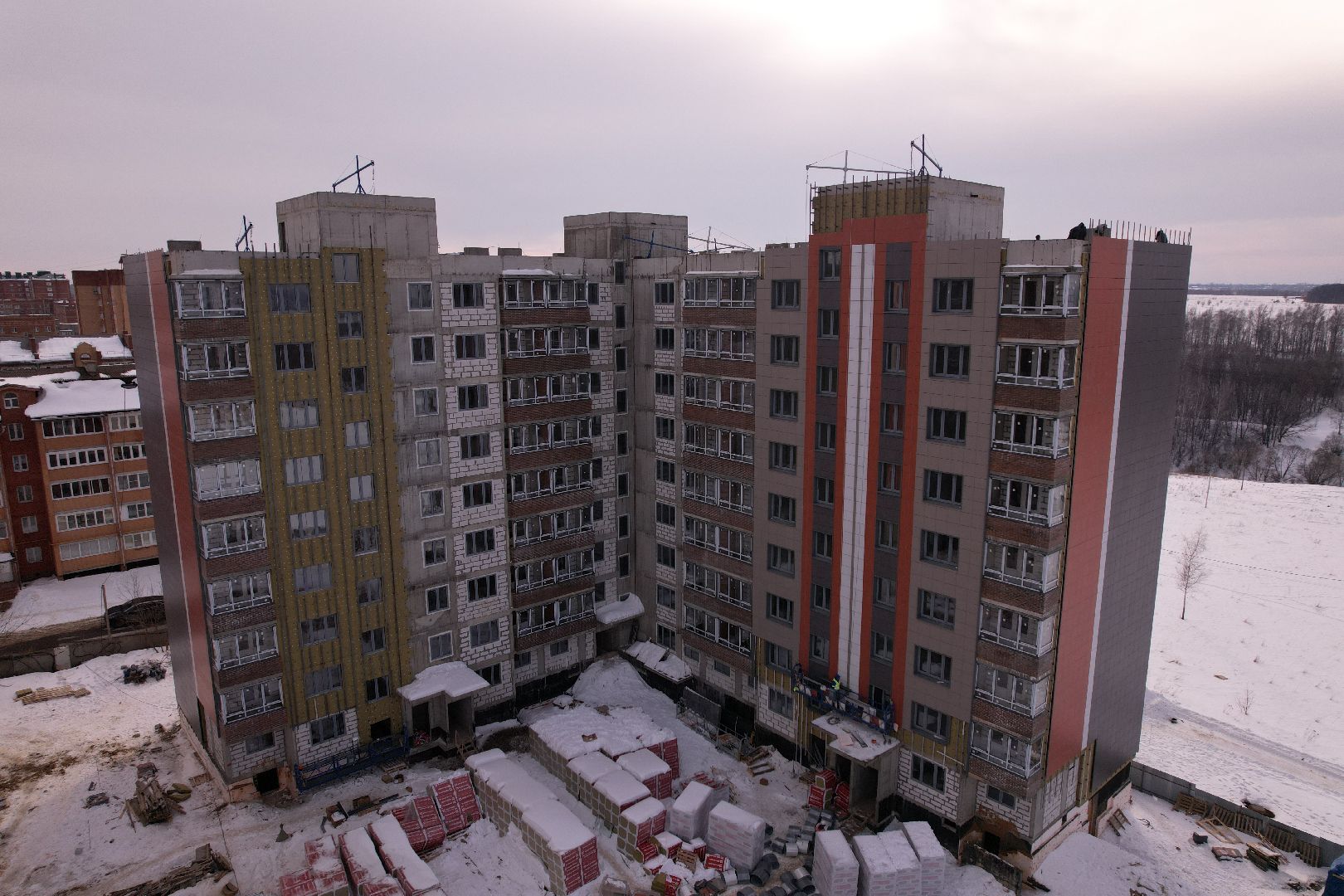 видео с коптера, кашира, строительство,