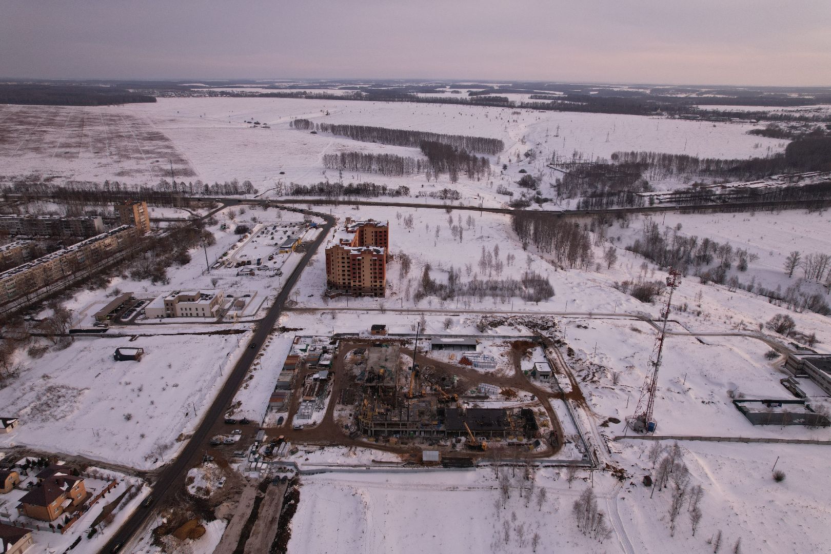 видео с коптера, кашира, строительство, полиция,