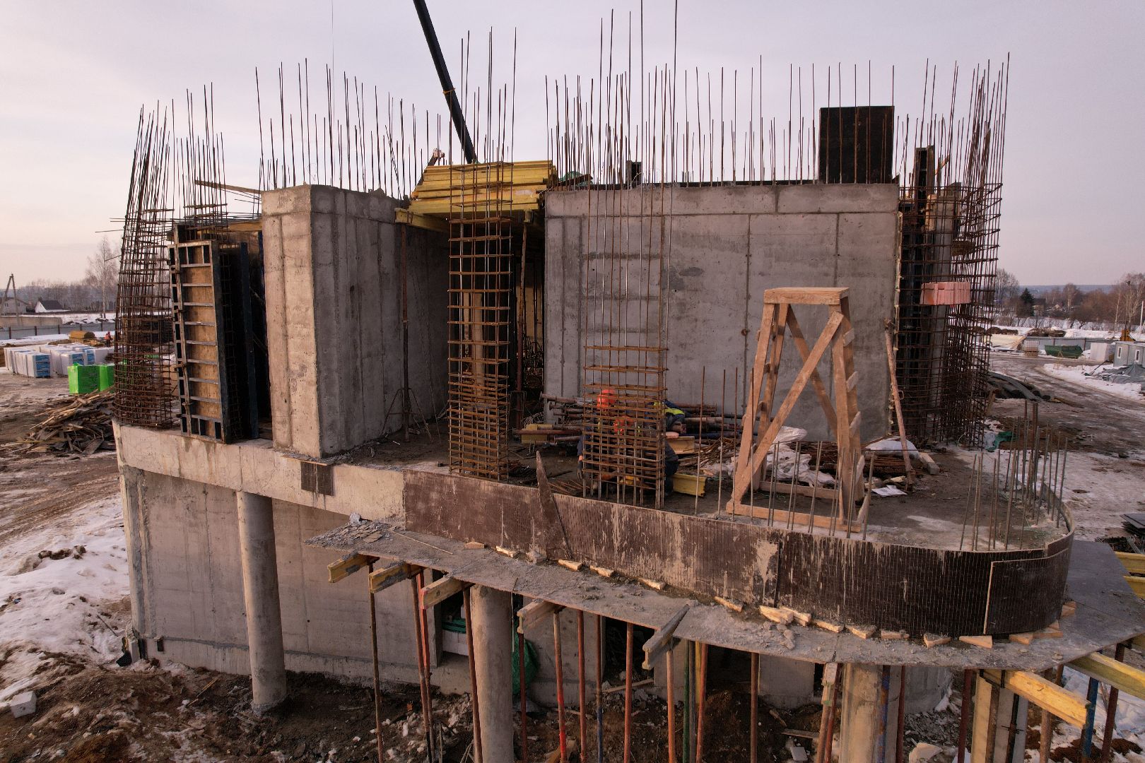 видео с коптера, кашира, строительство, полиция,