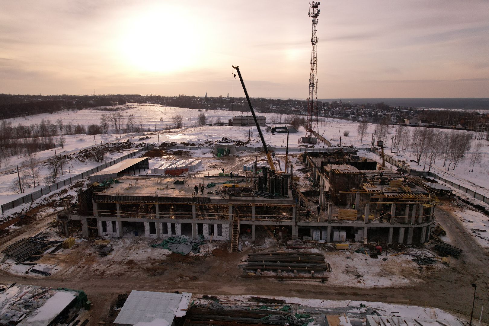 видео с коптера, кашира, строительство, полиция,