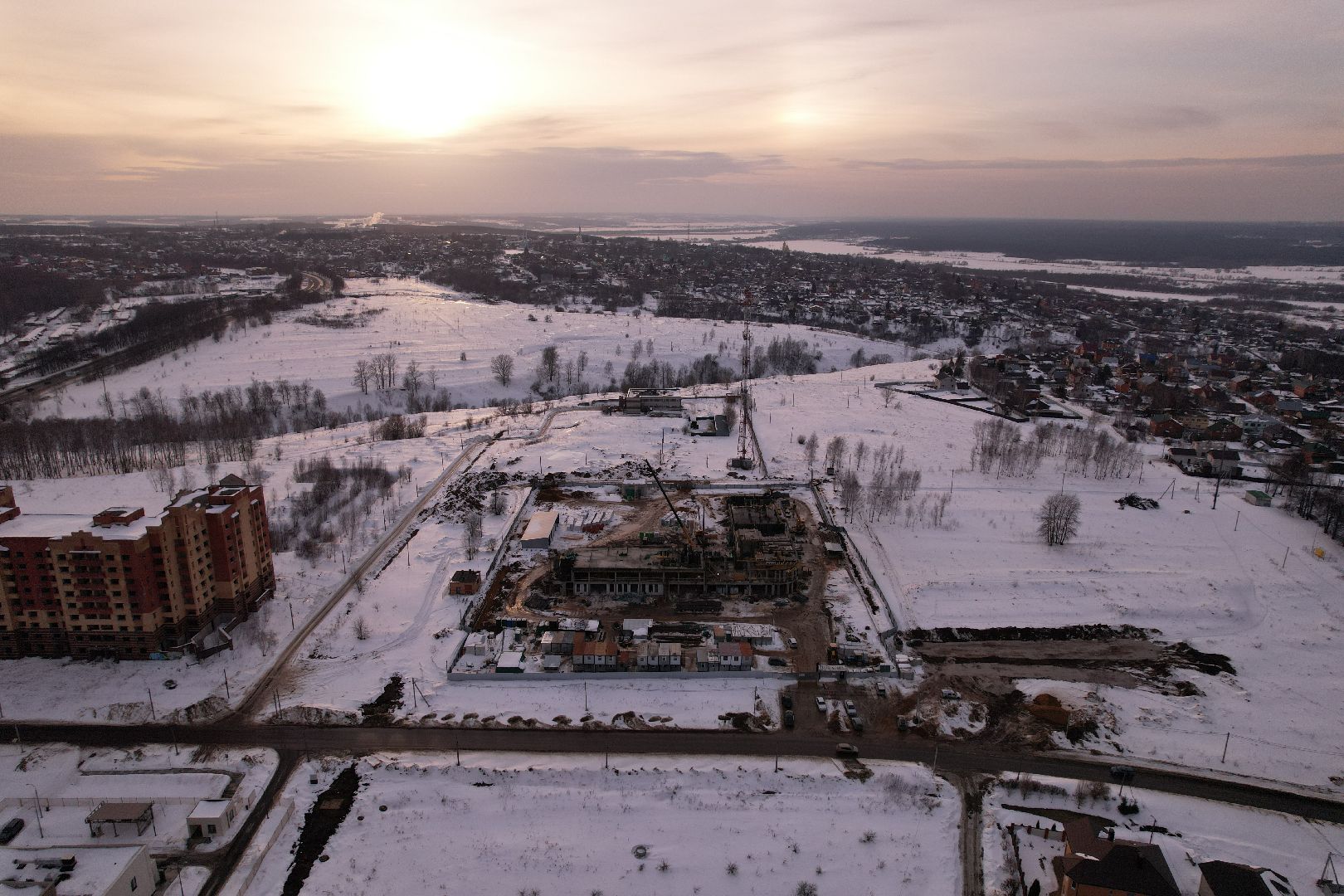 видео с коптера, кашира, строительство, полиция,