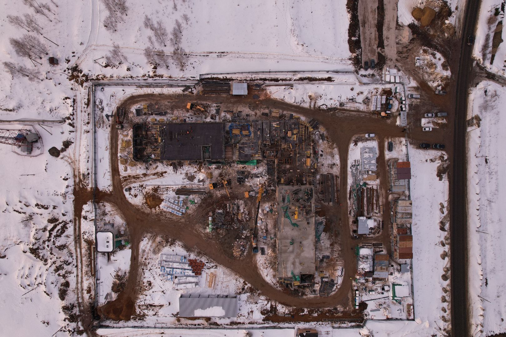 видео с коптера, кашира, строительство, полиция,