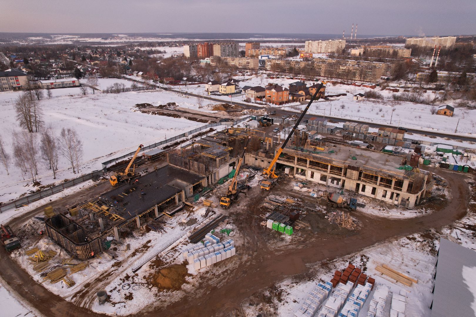 видео с коптера, кашира, строительство, полиция,