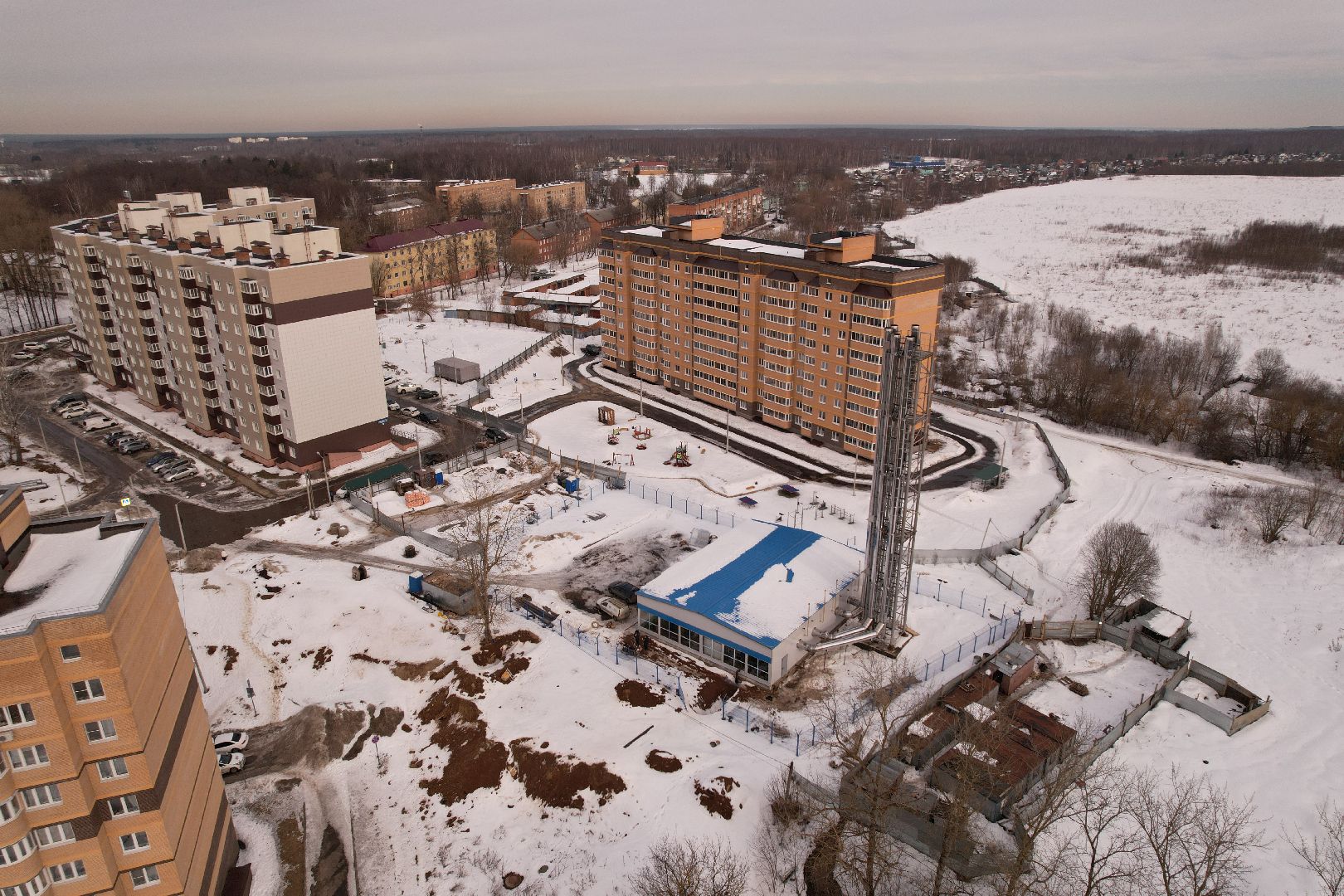 видео с коптера, клин, котельная, жкх,