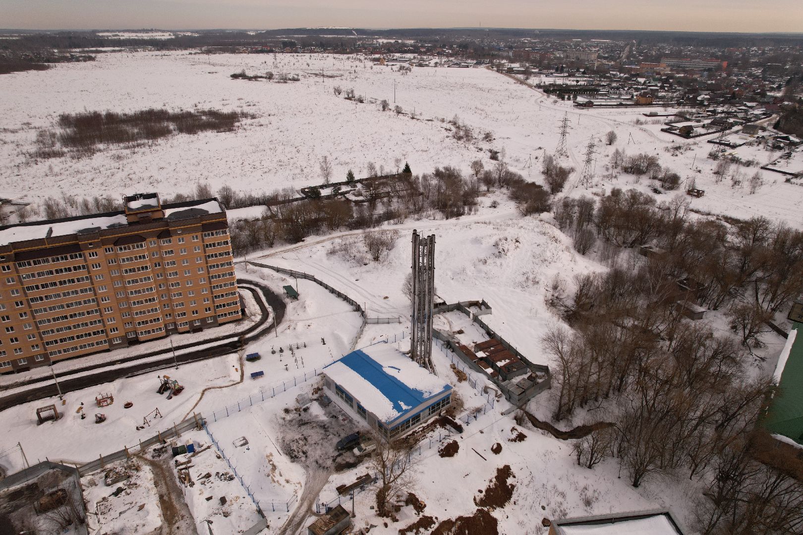 видео с коптера, клин, котельная, жкх,