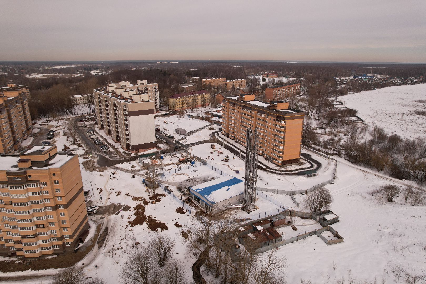 видео с коптера, клин, котельная, жкх,