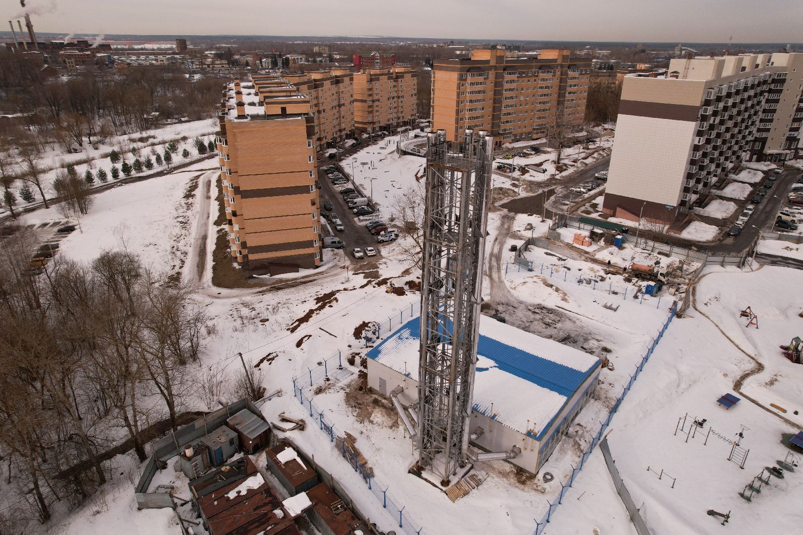 видео с коптера, клин, котельная, жкх,